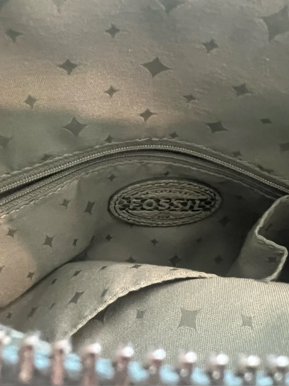 Fossil Light Mint Green Textured Leather Shoulder Bag - Picture 4 of 6